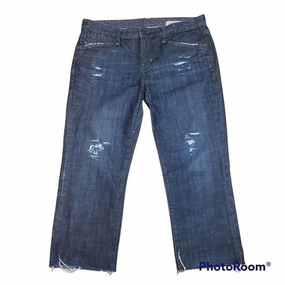 Gap Jeans Denim Distressed Capri Size 10 - Picture 1 of 5